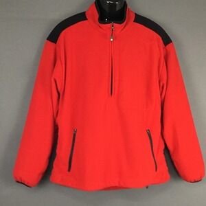 FootJoy DryJoys Jacket Mens Medium Red Black Quarter Zip Golf Windshirt Pullover